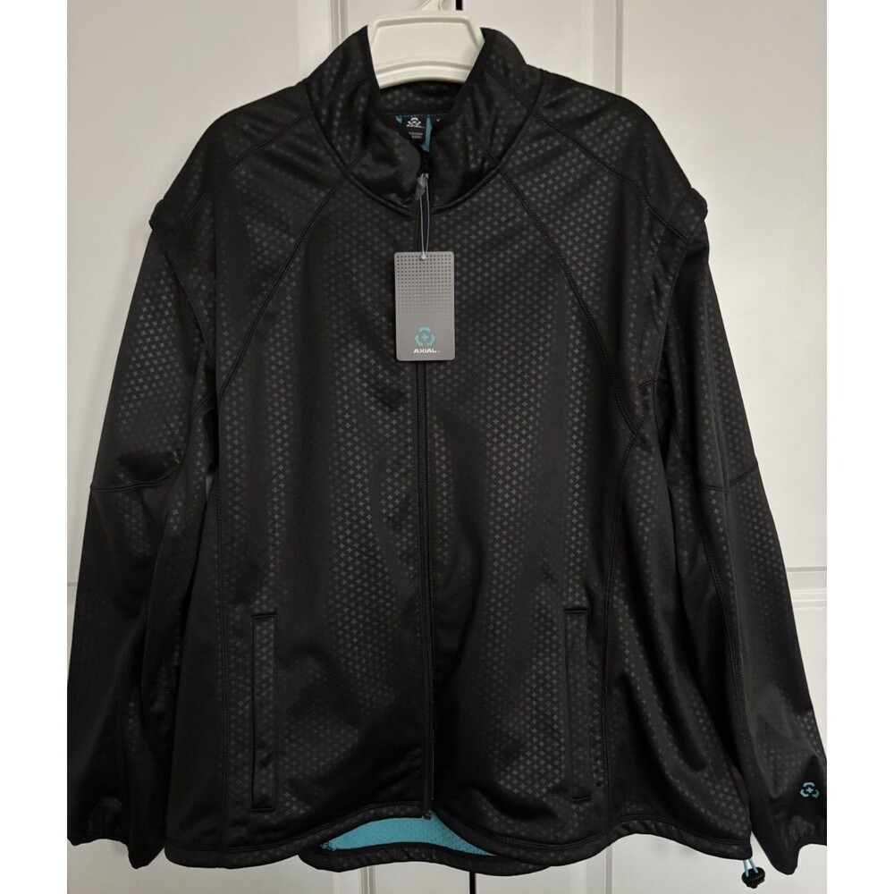 Axial Block Full Zip Black Jacket Cycling Men's Size 3XL-Removable Sleeves.